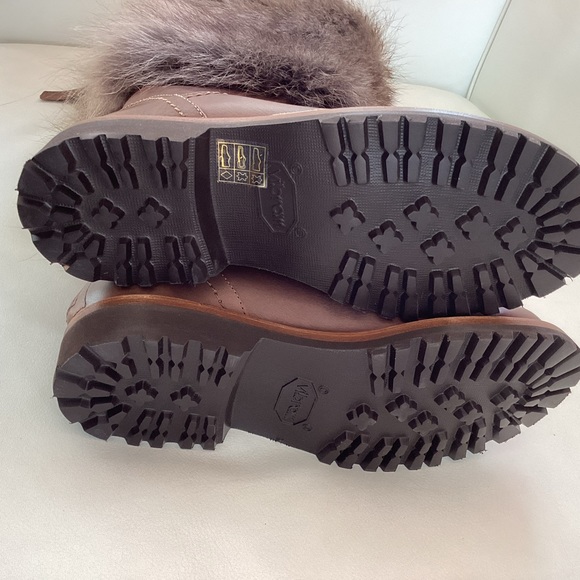 NEW Brunello Cucinelli Brown Leather Fur Boots 6 - Picture 7 of 14